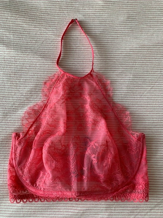 Victoria's Secret Other - Victoria's Secret Coral Lace Halter Bandeau Bralette